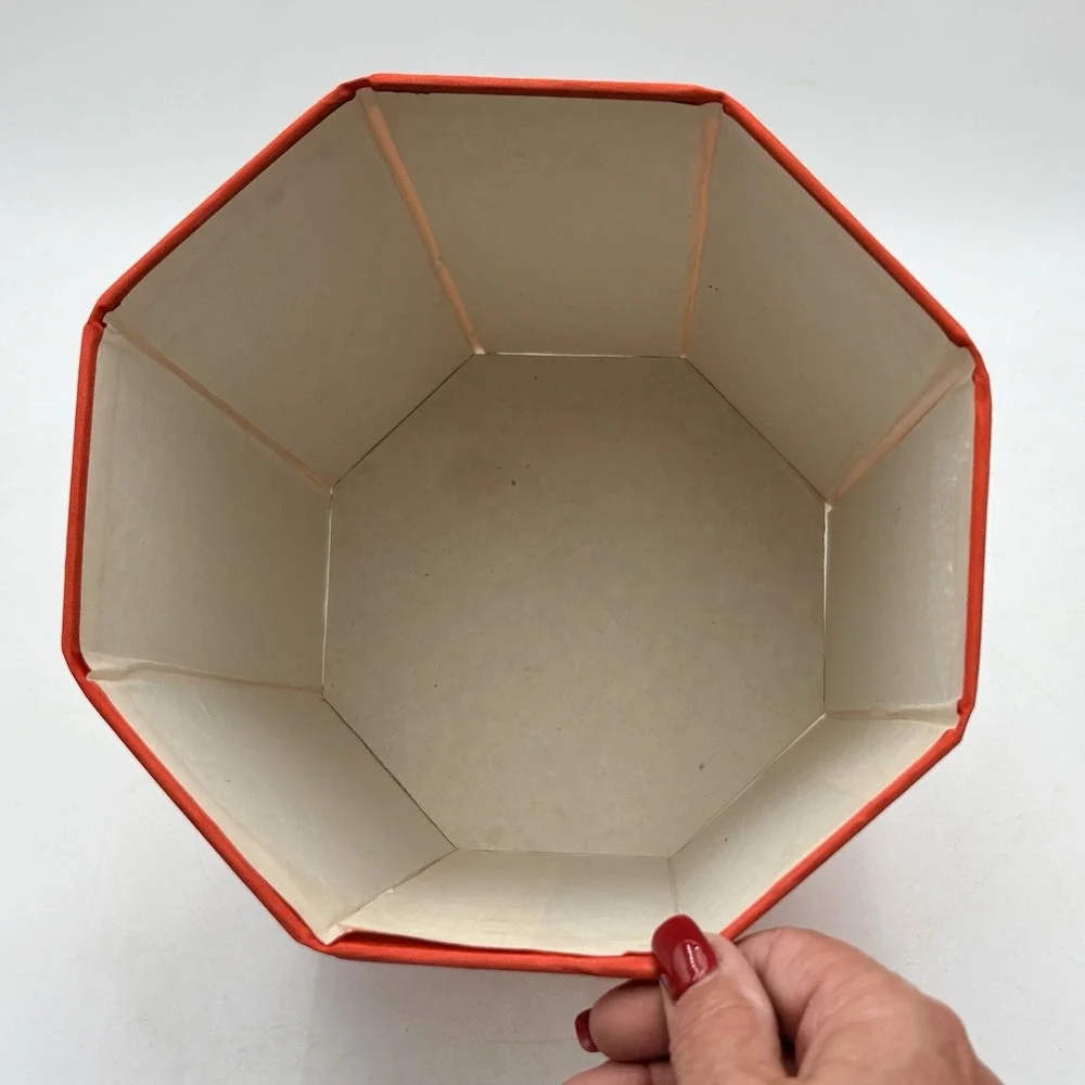 Vintage rare Silk & Paper Asian Chinese Folding Waste‎ Paper Basket